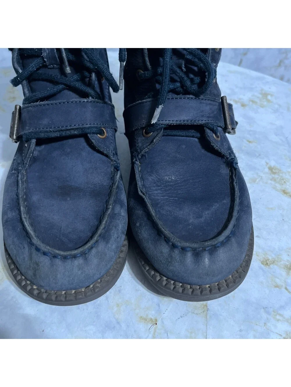 Polo Ralph Lauren Ranger Youth Kids Size 5M Shoes Blue Leather Polo Bear Boots